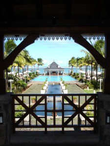 Blick auf den Hotelpool.