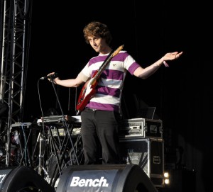 Ein großes Vergnügen war die Show von The Rapture - offensichtlich auch für Sänger Luke Jenner.